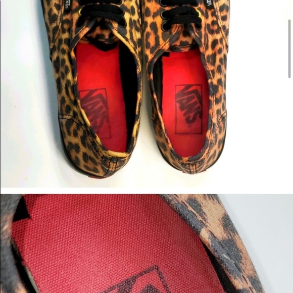 Vans Leopard Off The Wall Black & Tan Sneakers 8 - Picture 3 of 8